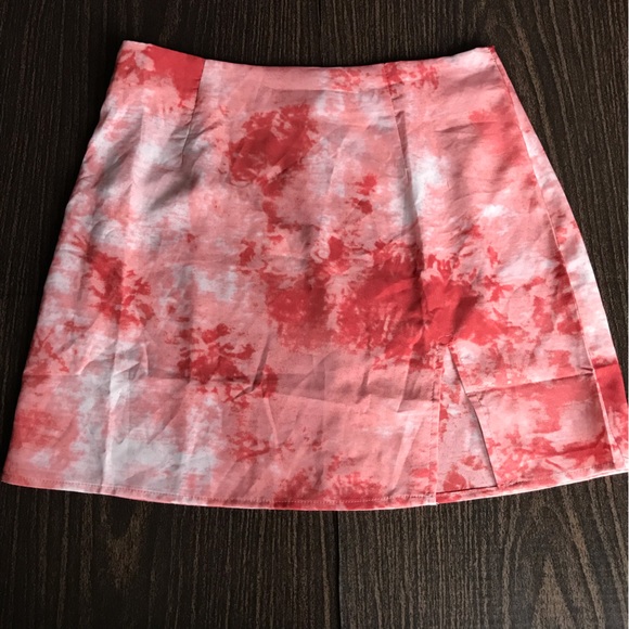 Zaful Peach / Pink Tie Dye Slitted Mini Skirt - Picture 5 of 7